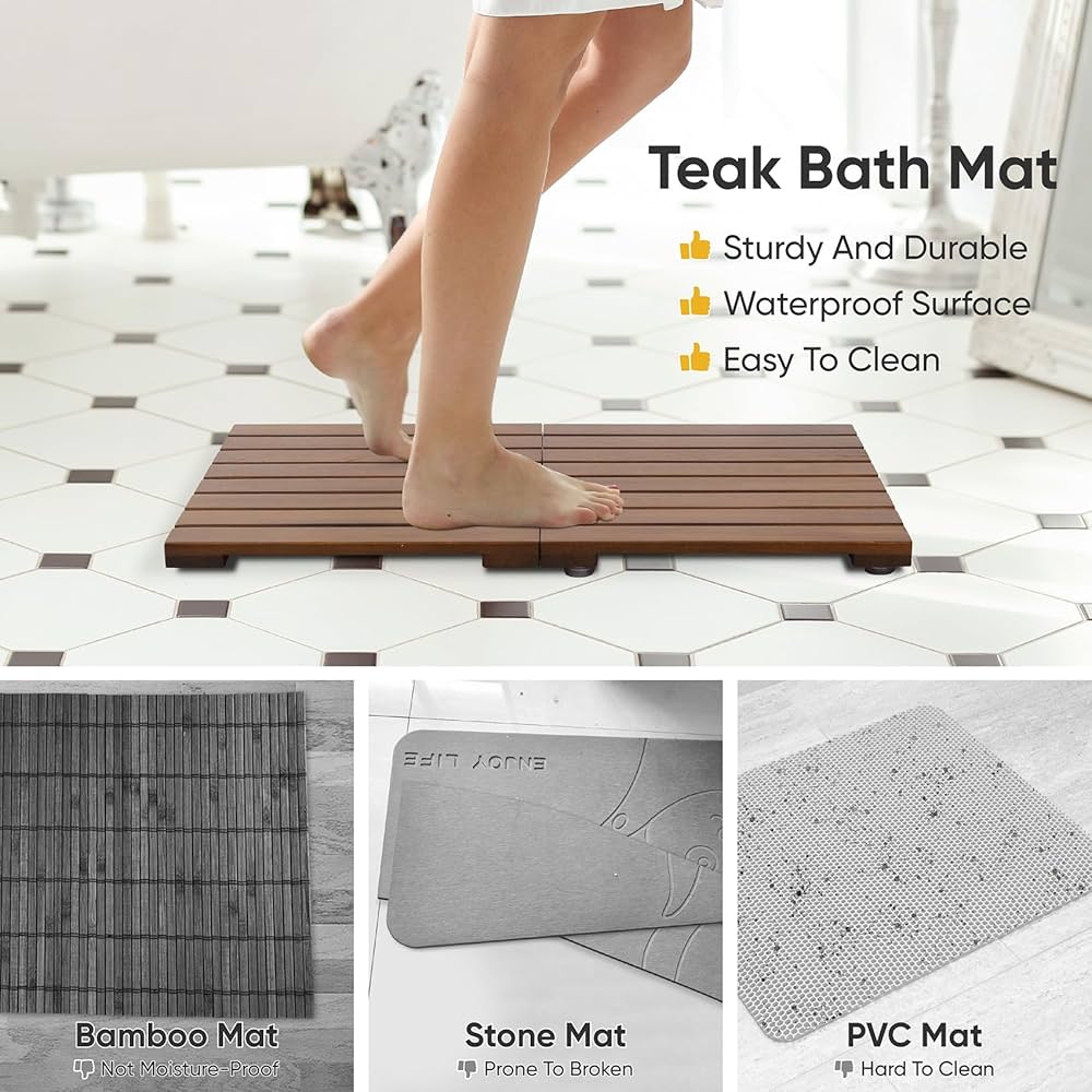 【新品・未使用】Smart Bath Mat Amazon.com: Smart Fendee Premium Teak Shower Mat, 23.2